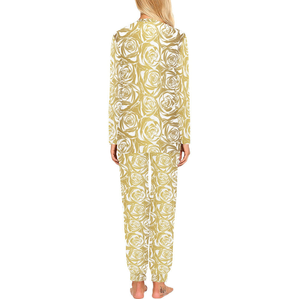 Rose Pattern Print Design 05 Women's All Over Print Pajama Set