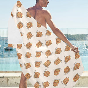 Pancake Pattern Print Design 01 Beach Towel