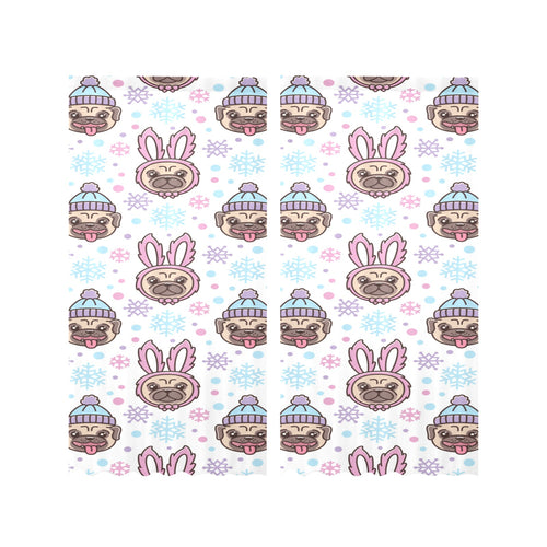 Cute pug hat rabbit costume pattern Gauze Curtain