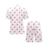Yorkshire Terrier Pattern Print Design 02 Men's V-Neck Short Pajama Set