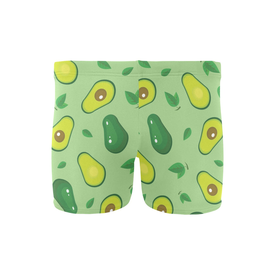 Avocado pattern green background Men's Swimming Trunks