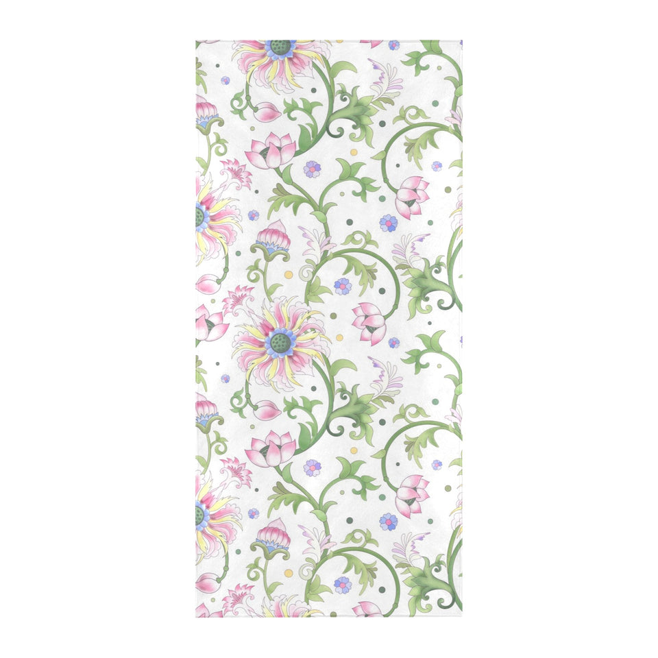 Beautiful pink lotus waterlily leaves pattern Beach Towel