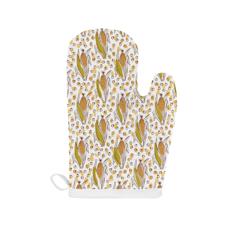 Corn Pattern Print Design 02 Heat Resistant Oven Mitts