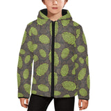 Hop pattern black background Kids' Boys' Girls' Padded Hooded Jacket