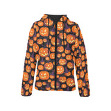 Halloween Pumpkin pattern Women's Padded Hooded Jacket