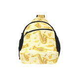 Saxophone cornet pattern yellow background All Over Print Chest Bag