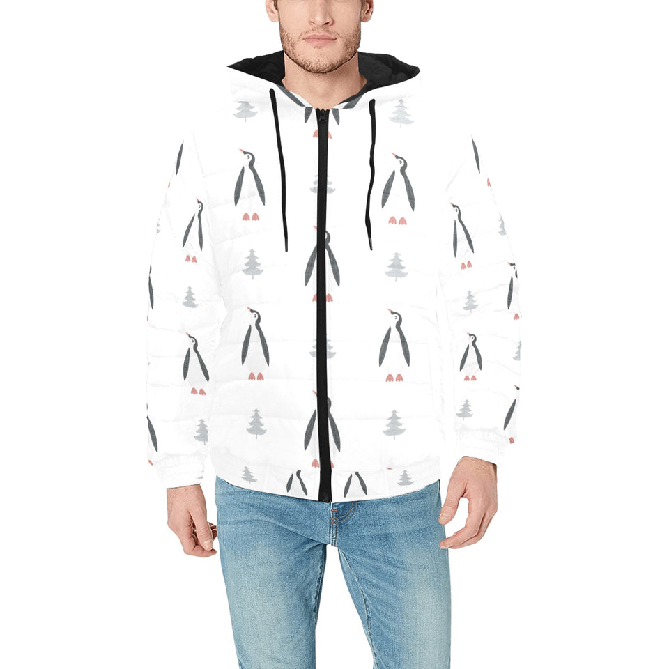 Penguin pattern Men's Padded Hooded Jacket