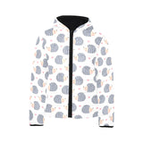 Hedgehog Pattern Print Design 04 Kids' Boys' Girls' Padded Hooded Jacket