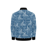 Hand drawn sailboat pattern Kids' Boys' Girls' Bomber Jacket