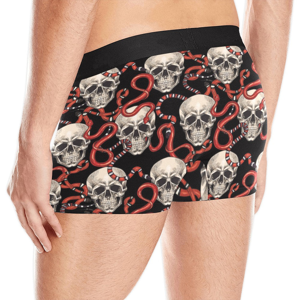 Red snake skull pattern Men's All Over Print Boxer Briefs Men's Underwear