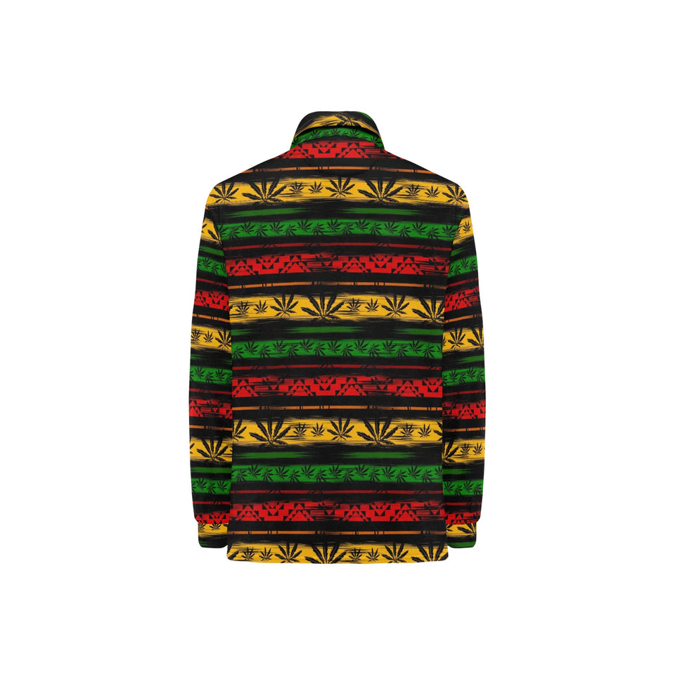 Canabis Marijuana Weed Pattern Print Design 04 Women's Long Sleeve Polo Shirt