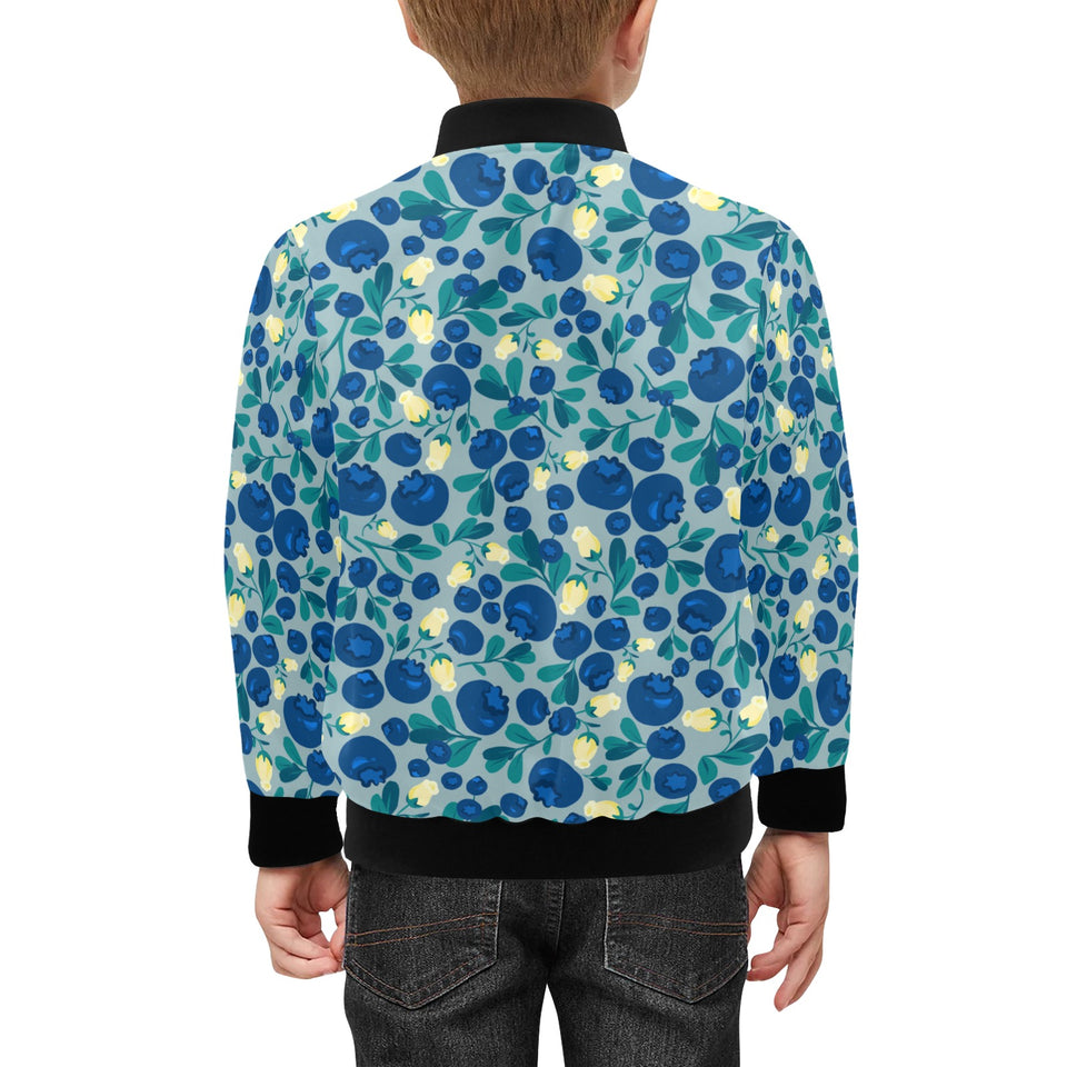 blueberry design pattern Kids' Boys' Girls' Bomber Jacket
