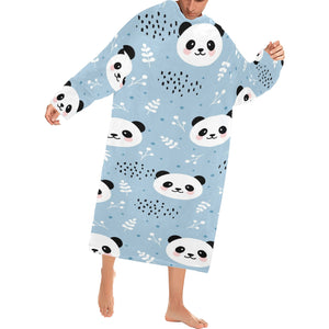 Cute panda pattern Blanket Robe with Sleeves