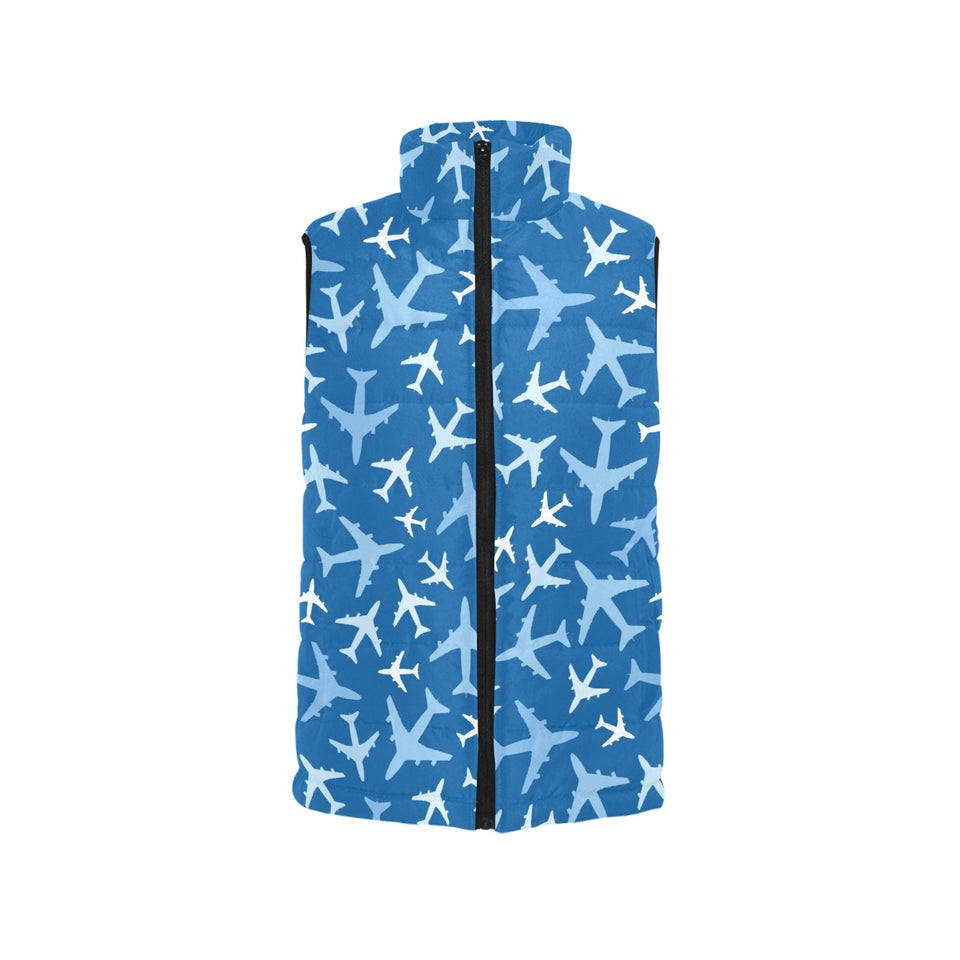 Airplane pattern in the sky Women's Padded Vest