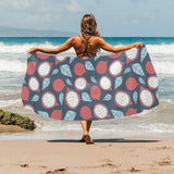 dragon fruits dark blue background Beach Towel