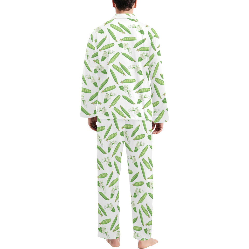 Green Peas Pattern Print Design 04 Men's Long Pajama Set
