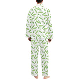 Green Peas Pattern Print Design 04 Men's Long Pajama Set