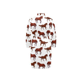 Horses running pattern background Men's Long Sleeve Belted Night Robe