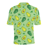 Avocado pattern green background Men's All Over Print Polo Shirt