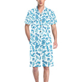 Coral Reef Pattern Print Design 01 Men's V-Neck Short Pajama Set