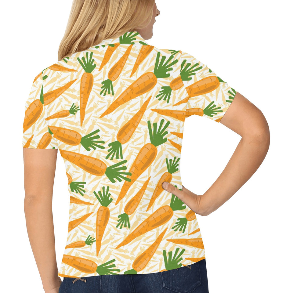 Carrot Pattern Print Design 01 Women's All Over Print Polo Shirt