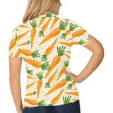 Carrot Pattern Print Design 01 Women's All Over Print Polo Shirt