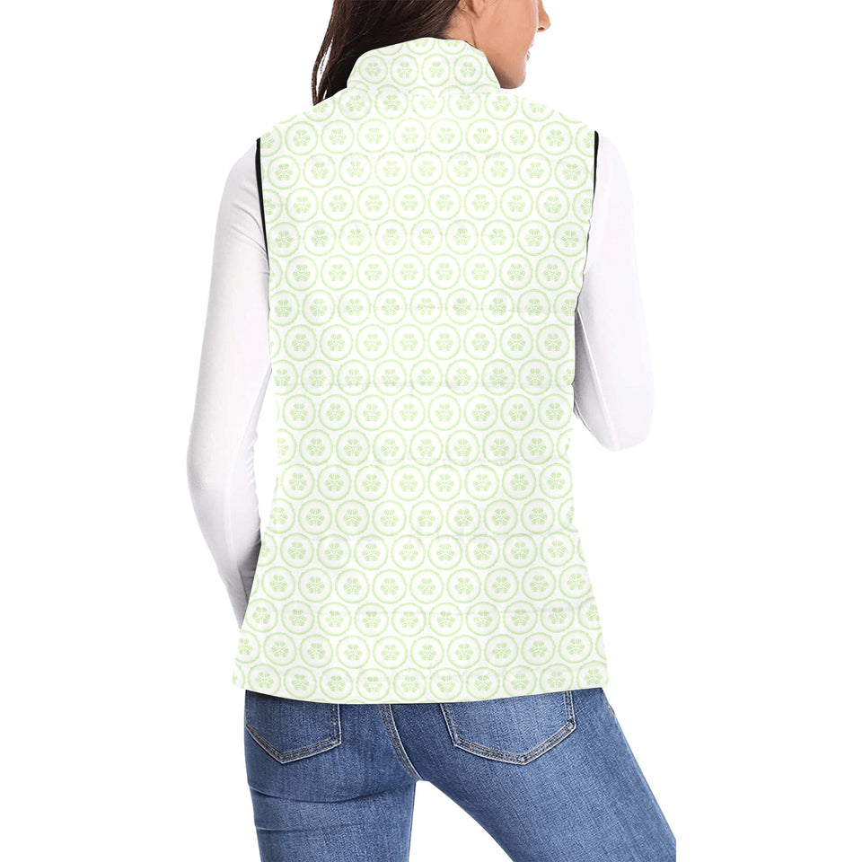 Cucumber pattern background Women's Padded Vest