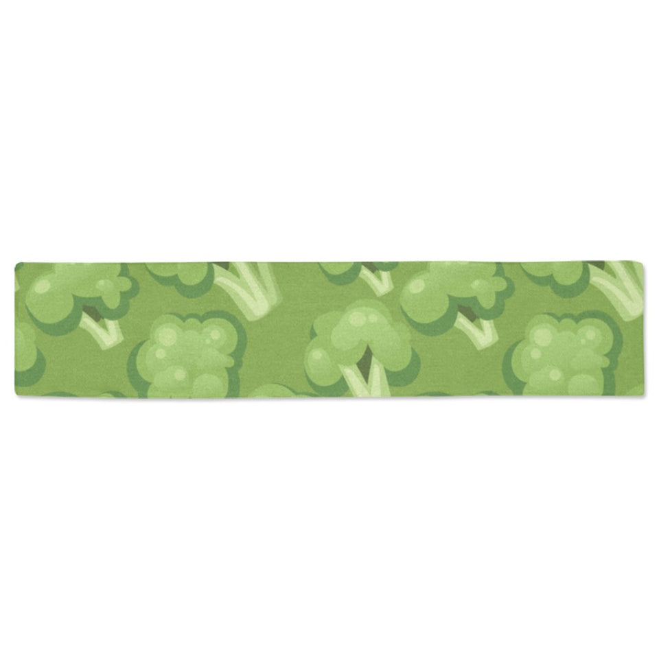 Broccoli pattern green background Table Runner