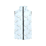 Dolphin blue striped background Women's Padded Vest