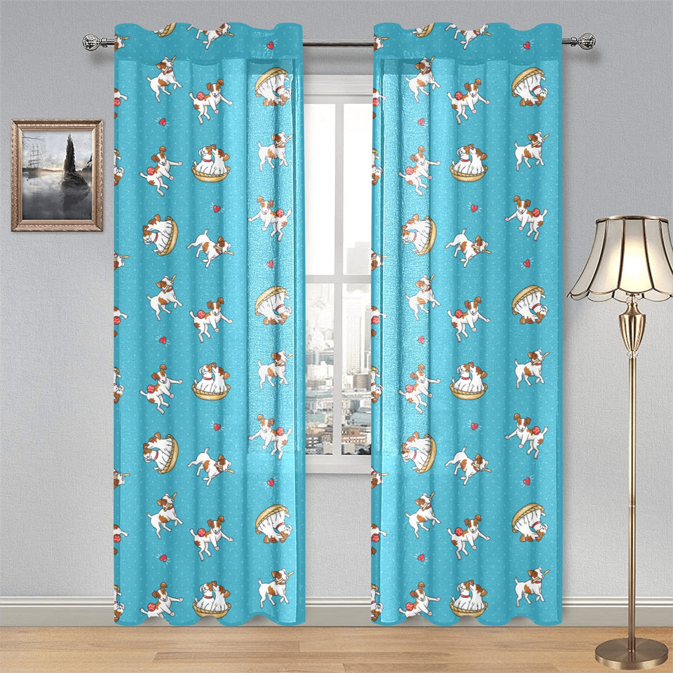 Jack Russel Pattern Print Design 03 Gauze Curtain