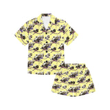 Ostrich Pattern Print Design 04 Kids' Boys' Girls' V-Neck Short Pajama Set