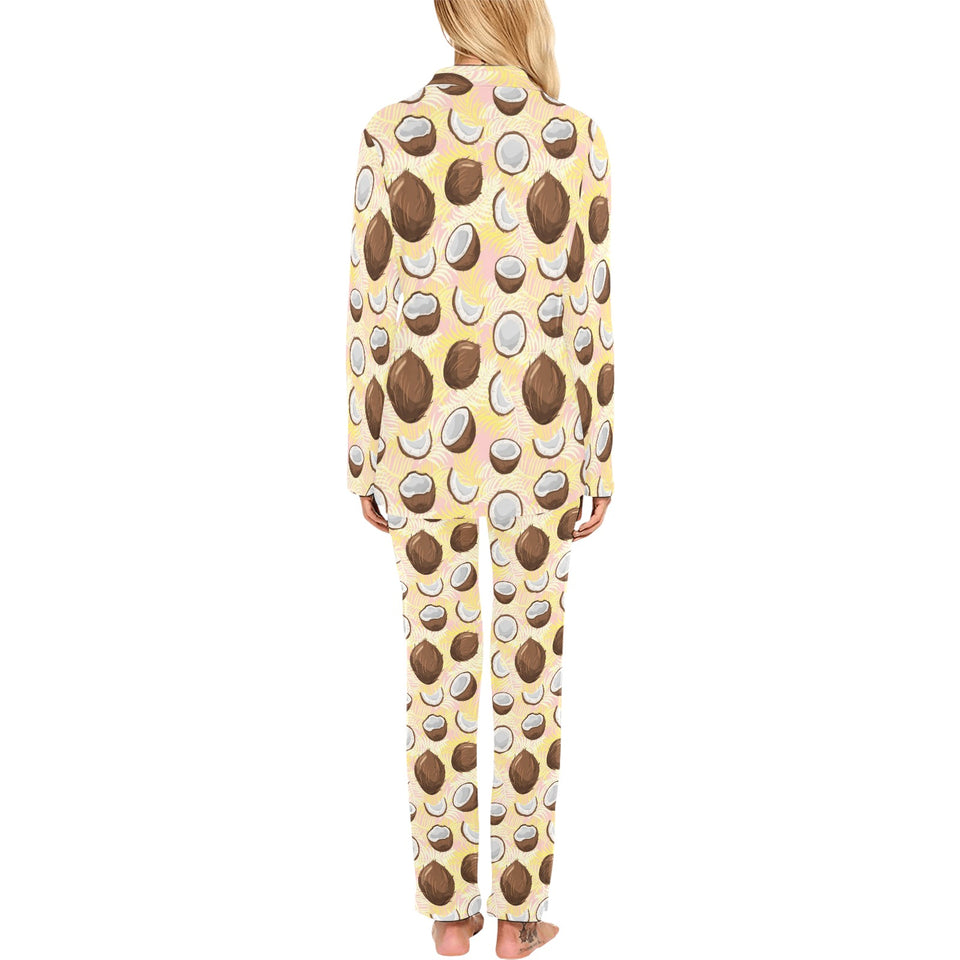 Coconut Pattern Print Design 05 Women's Long Pajama Set