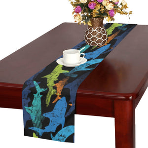 Colorful shark Table Runner