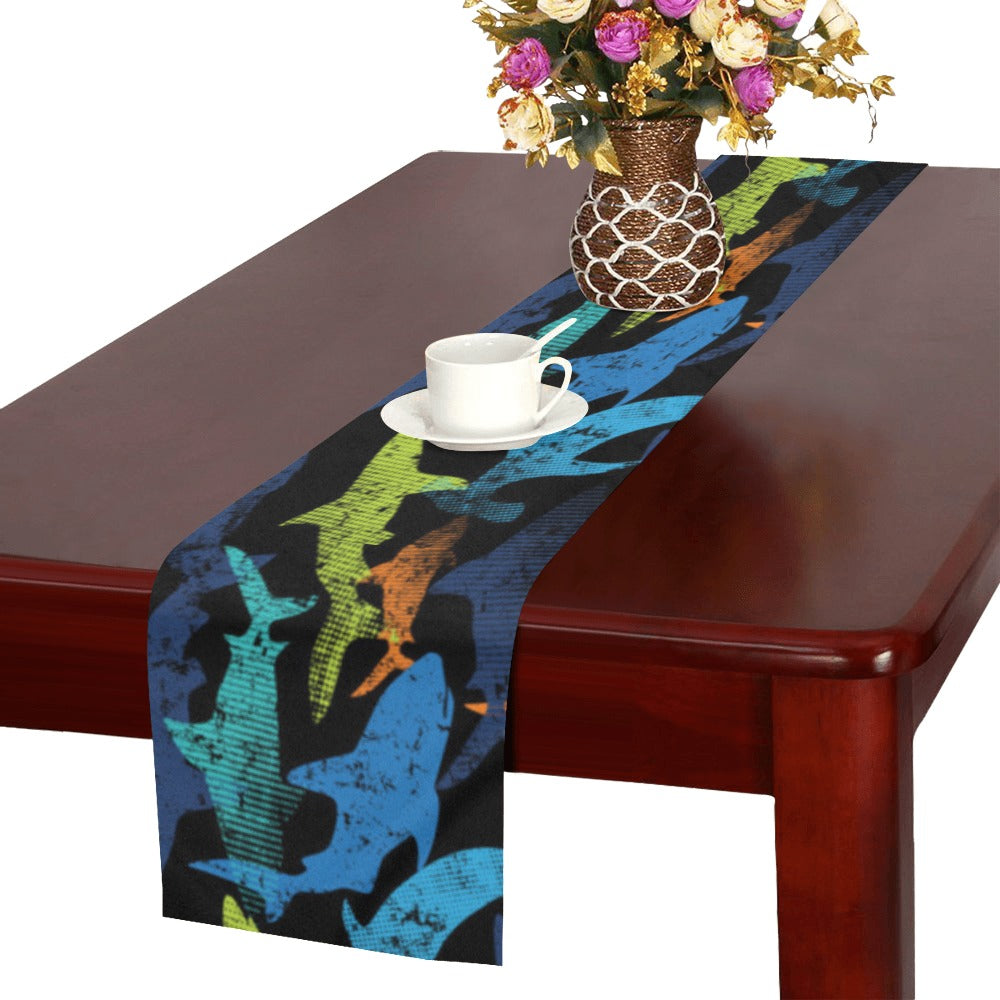 Colorful shark Table Runner