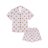 Yorkshire Terrier Pattern Print Design 02 Kids' Boys' Girls' V-Neck Short Pajama Set