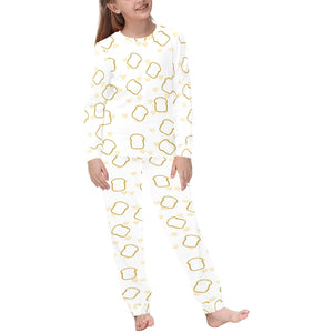 Bread Toast Pattern Print Design 01 Kids' Boys' Girls' All Over Print Pajama Set