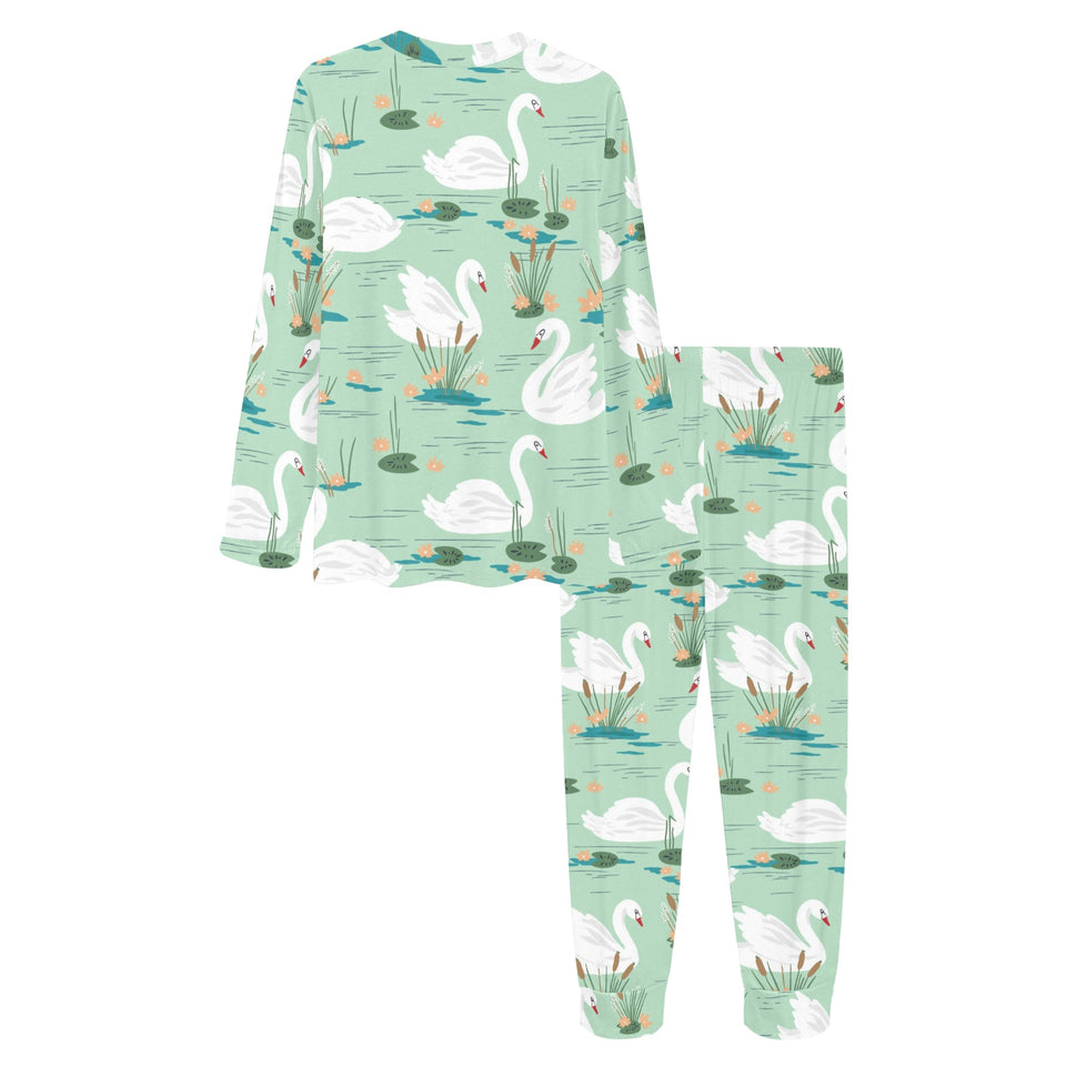 White swan lake pattern Women's All Over Print Pajama Set