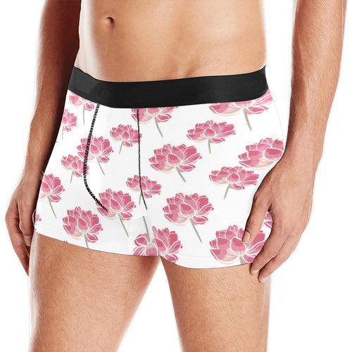 Pink lotus waterlily pattern Men's All Over Print Boxer Briefs Men's Underwear