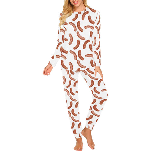 Sausage Pattern Print Design 04 Women's All Over Print Pajama Set