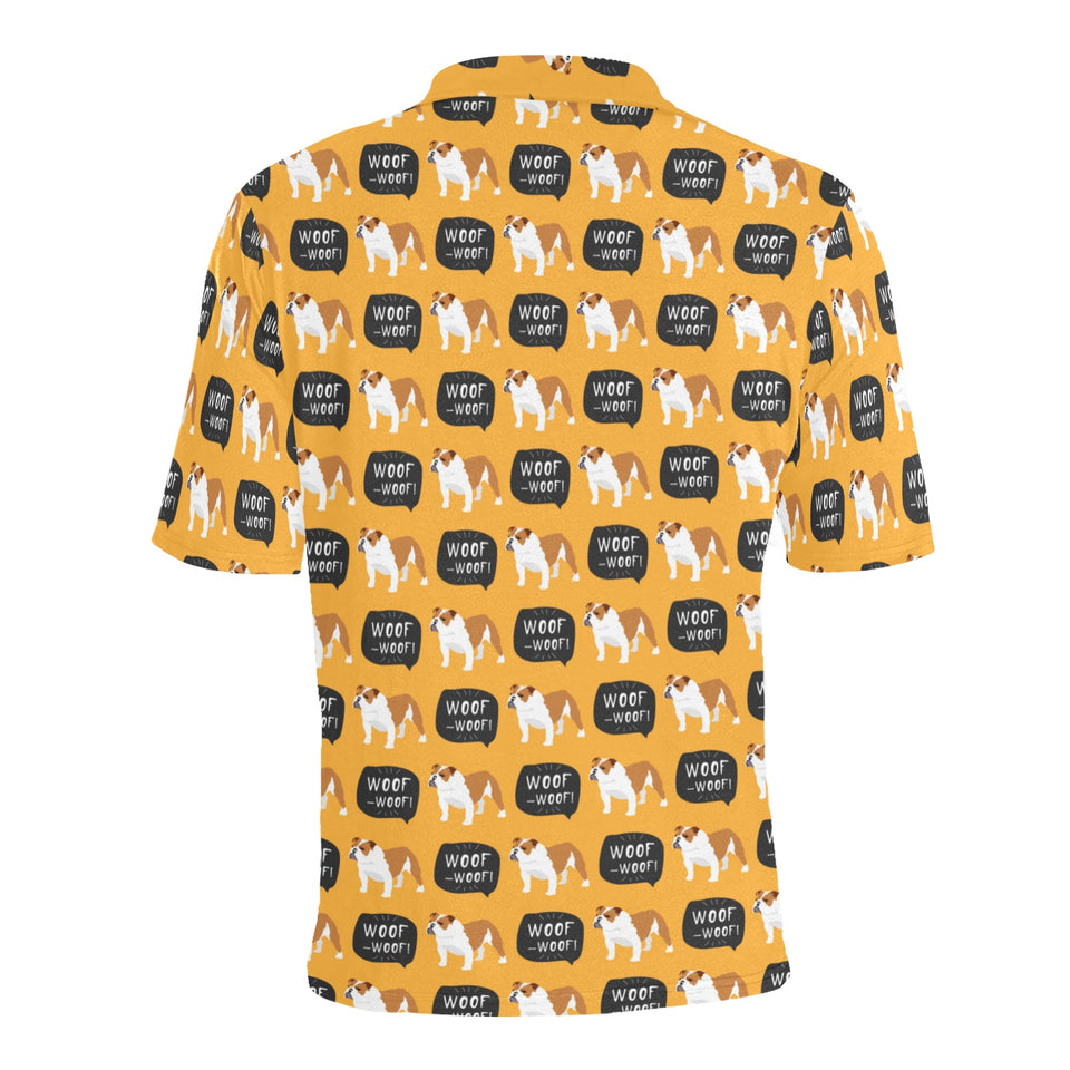 English Bulldog Pattern Print Design 04 Men's All Over Print Polo Shirt