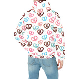 Pretzels Pattern Print Design 04 Men's Padded Hooded Jacket