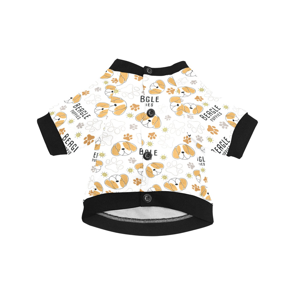 Cute beagle dog pattern background All Over Print Pet Dog Round Neck Fuzzy Shirt
