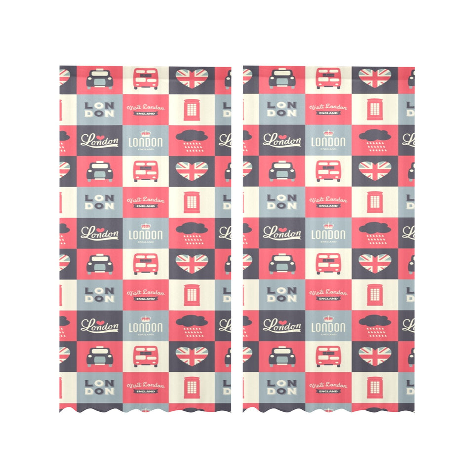 British Pattern Print Design 05 Gauze Curtain