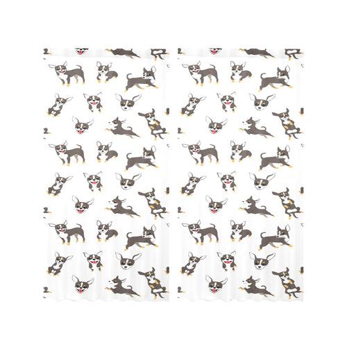 Chihuahua dog pattern Gauze Curtain