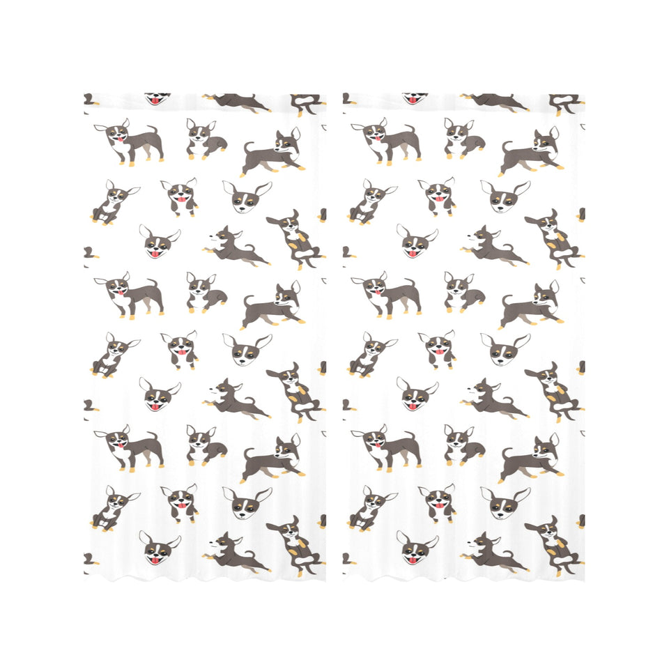 Chihuahua dog pattern Gauze Curtain