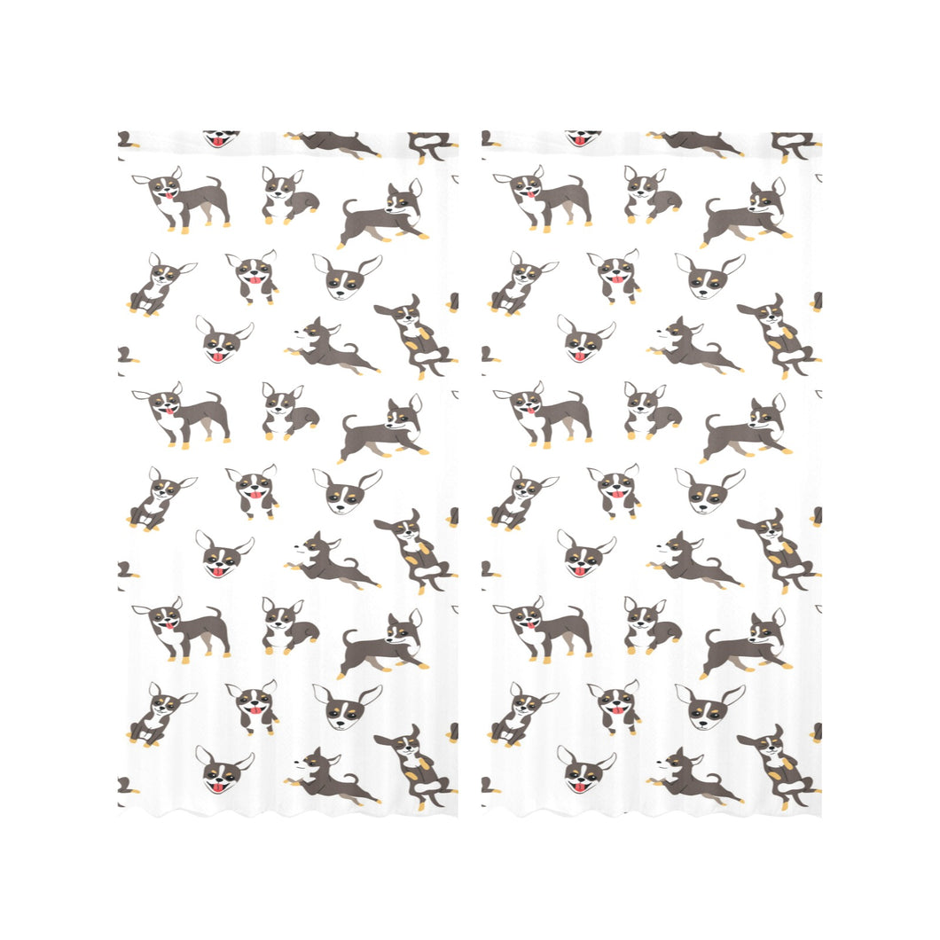 Chihuahua dog pattern Gauze Curtain