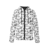 Greyhound Pattern Print Design 01 Women's Padded Hooded Jacket