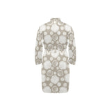 Scallop shell pattern Men's Long Sleeve Belted Night Robe