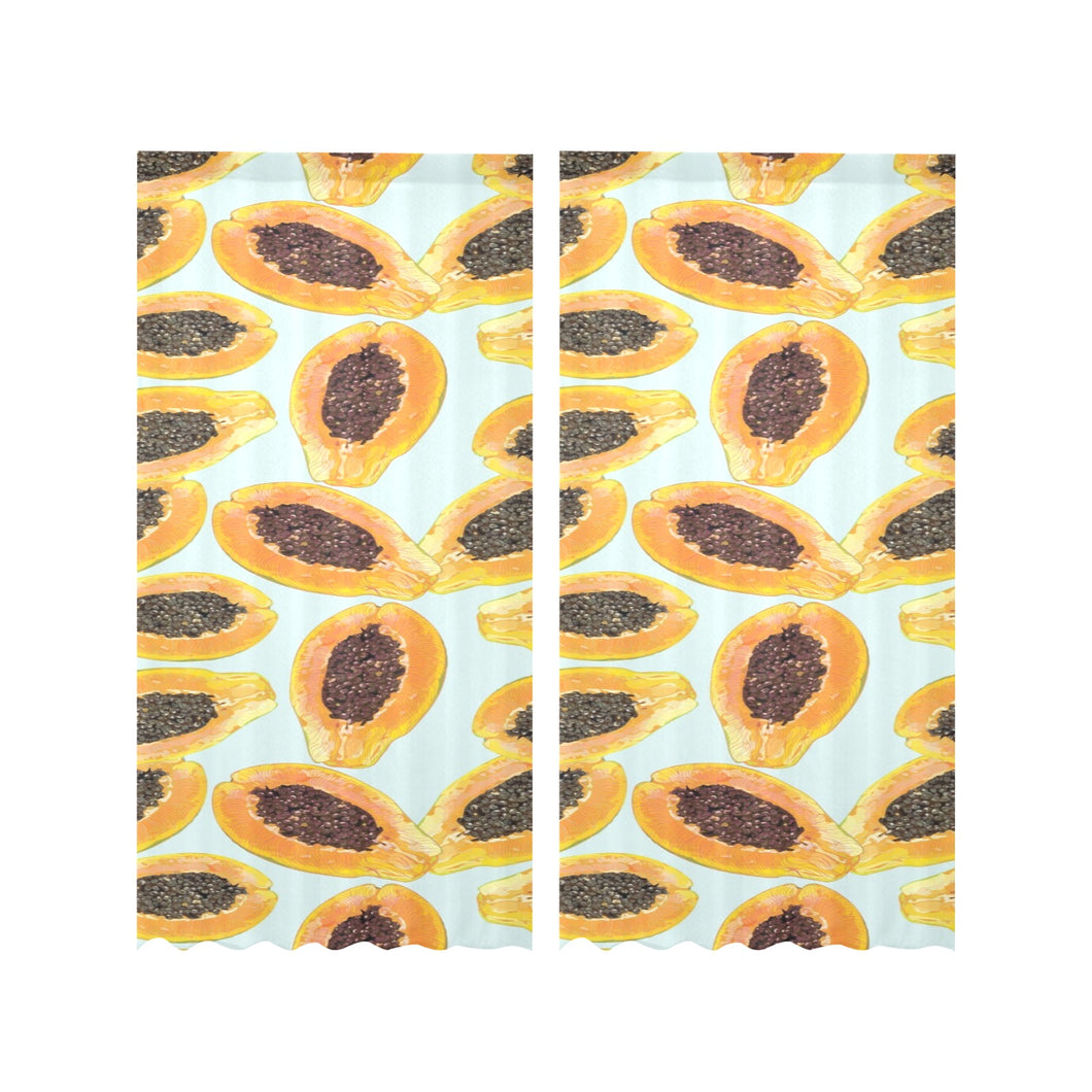 Watercolor papaya pattern Gauze Curtain