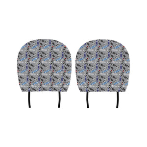 Skate Board Pattern Print Design 03 Car Headrest Cover